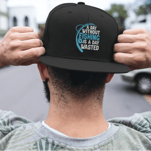 A day without fishing flatbill hat black model