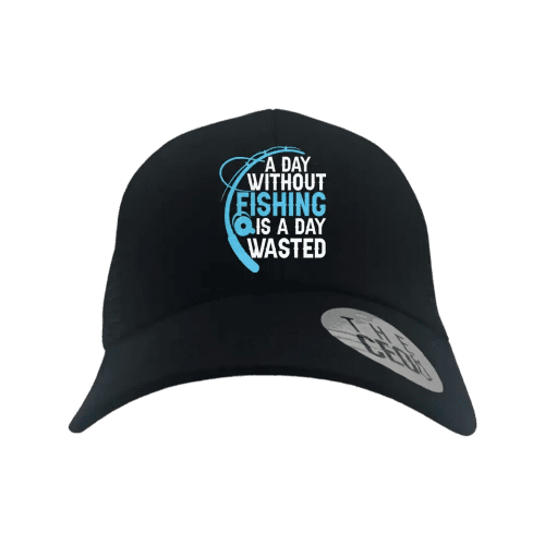 A Day Without Fishing Embroidered Trucker Hat