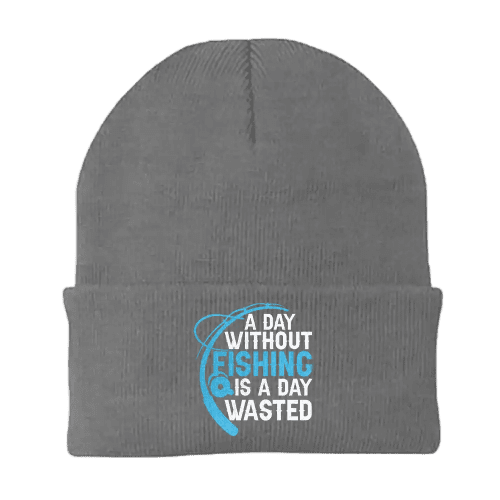 A Day Without Fishing Embroidered Beanie