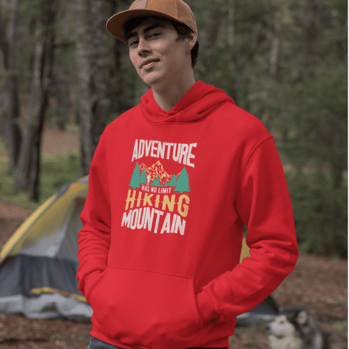 Adventure Has No Limit Unisex Hoodie Red Model