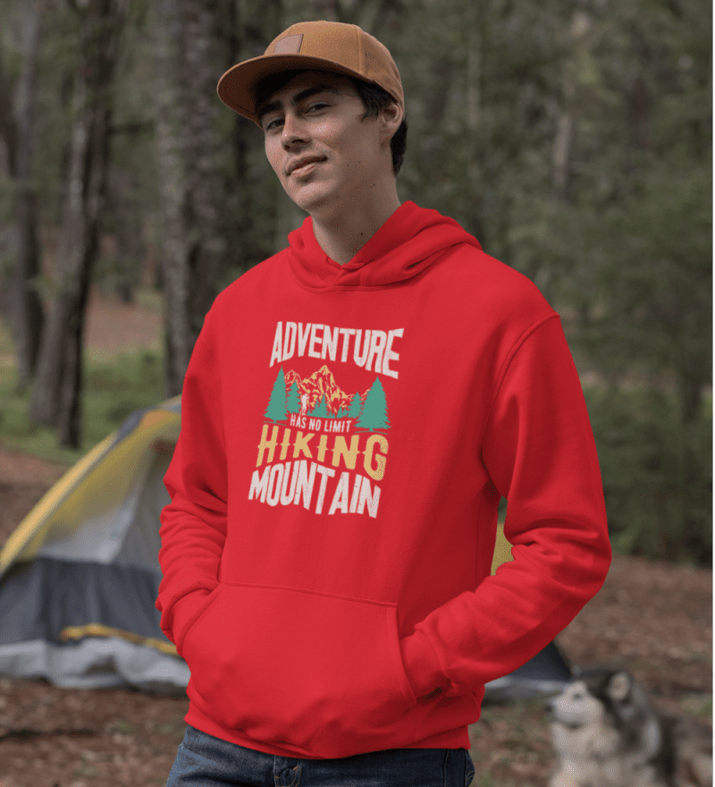 Adventure Has No Limit Unisex Hoodie Red Model