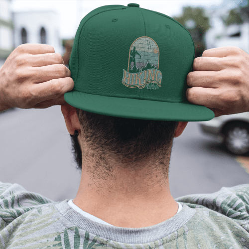 Adventure Is Calling Flatbill Cap Green Model