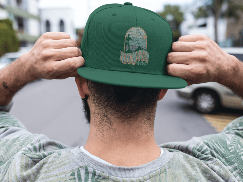 Adventure Is Calling Flatbill Cap Green Model