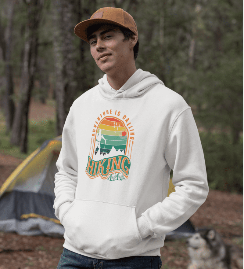 Adventure Is Calling Unisex Hoodie White Model