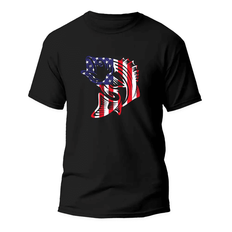 American Flag Fish Come Man T-Shirt