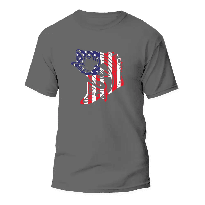 American Flag Fish Come Man T-Shirt