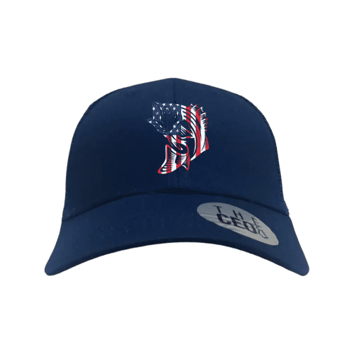 American Flag Fish Embroidered Trucker Hat