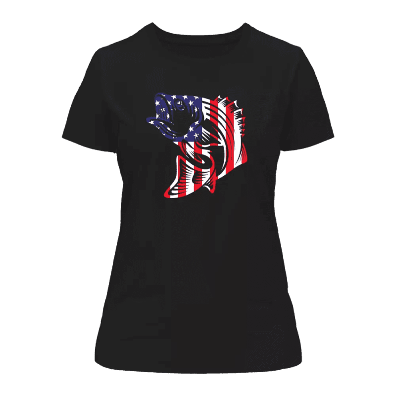 American Flag Fish T-Shirt for Women