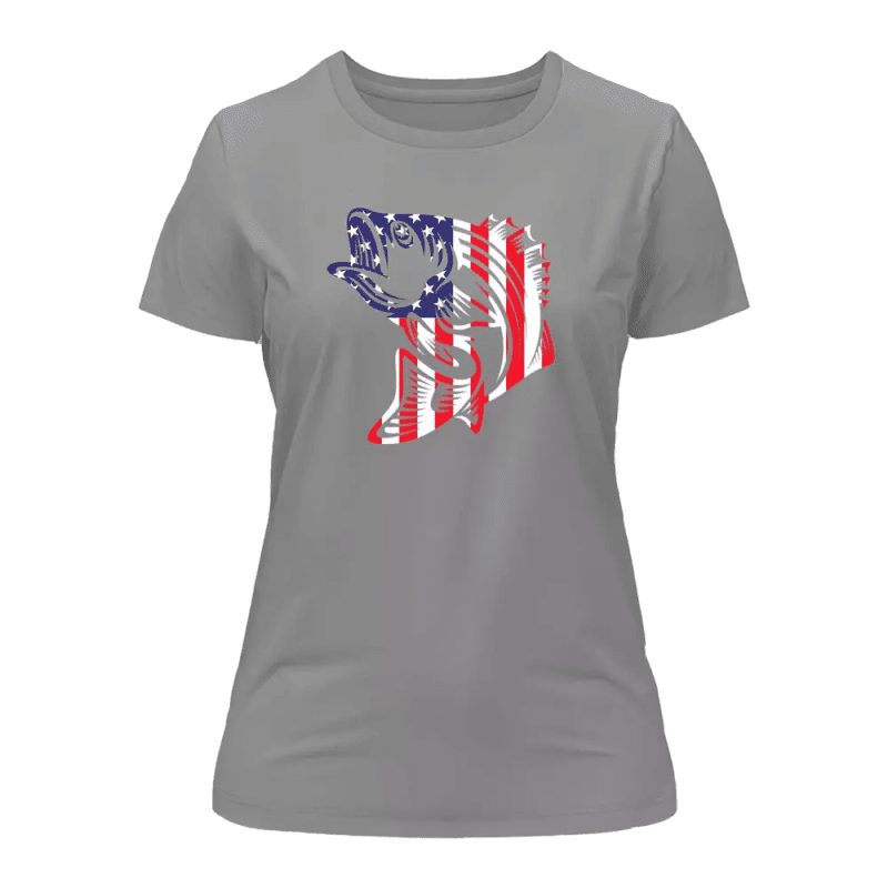 American Flag Fish T-Shirt for Women