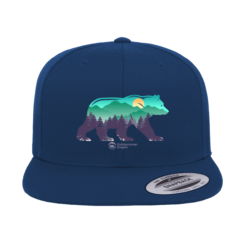 Bear Printed Flat Bill Cap