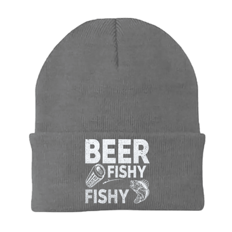 Beer Fishy Fishy Embroidered Beanie