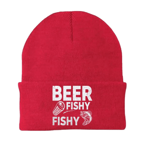 Beer Fishy Fishy Embroidered Beanie