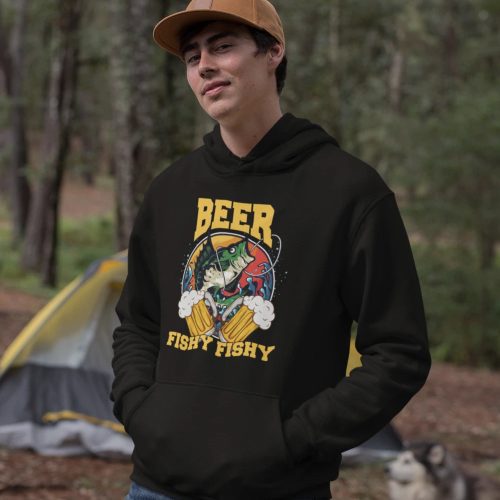 Beer fishy fishy unisex hoodie black model 07be3a26 a32b 41a6 b2f5 349540984c78