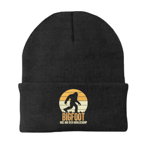 Bigfoot Hide And Seek Embroidered Beanie