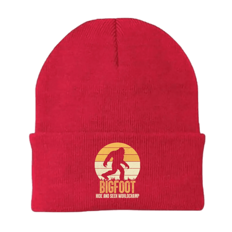 Bigfoot Hide And Seek Embroidered Beanie