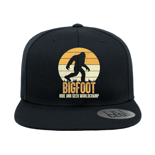 Bigfoot Hide And Seek Embroidered Flat Bill Cap