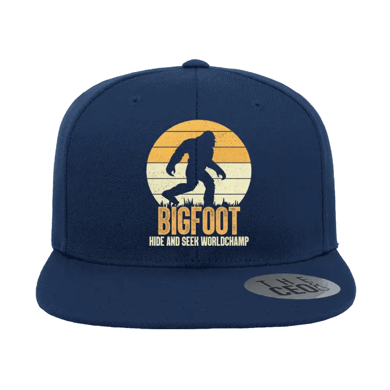 Bigfoot Hide And Seek Embroidered Flat Bill Cap