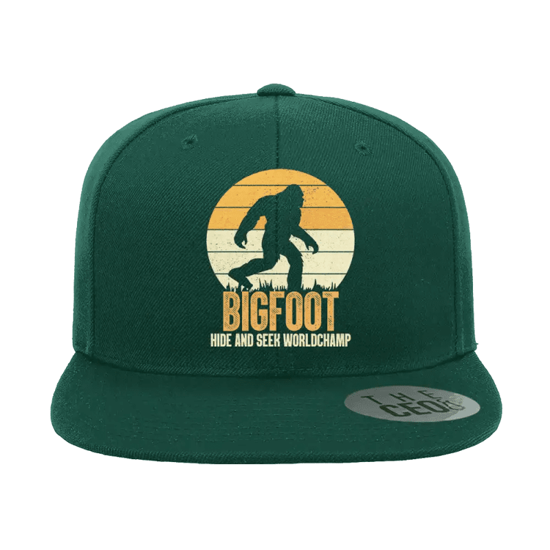 Bigfoot Hide And Seek Embroidered Flat Bill Cap