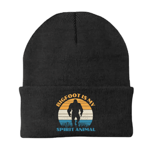 Bigfoot Is My Spirit Animal Embroidered Beanie