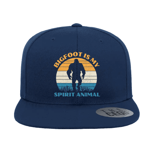 Bigfoot Is My Spirit Animal Embroidered Flat Bill Cap