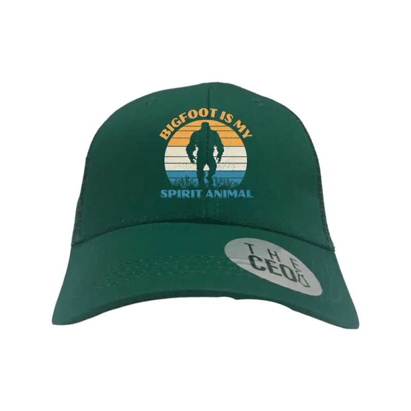 Bigfoot Is My Spirit Animal Embroidered Trucker Hat