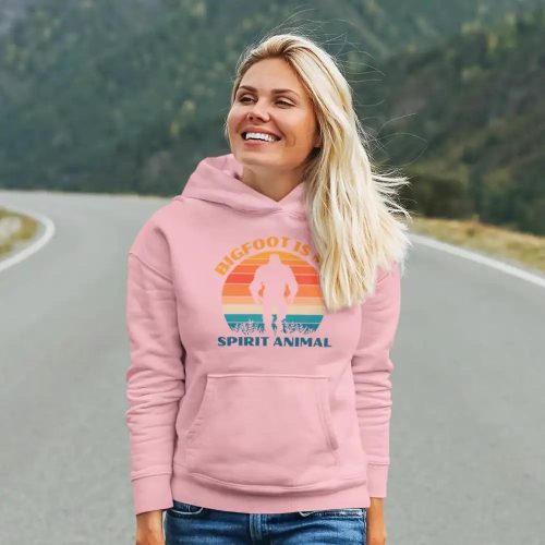 Bigfoot Is My Spirit Animal Unisex Hoodie Pink Model F