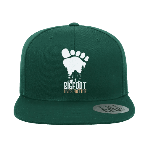 Bigfoot Lives Matter Embroidered Flat Bill Cap