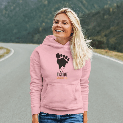 Bigfoot Lives Matters Unisex Hoodie Pink Model F