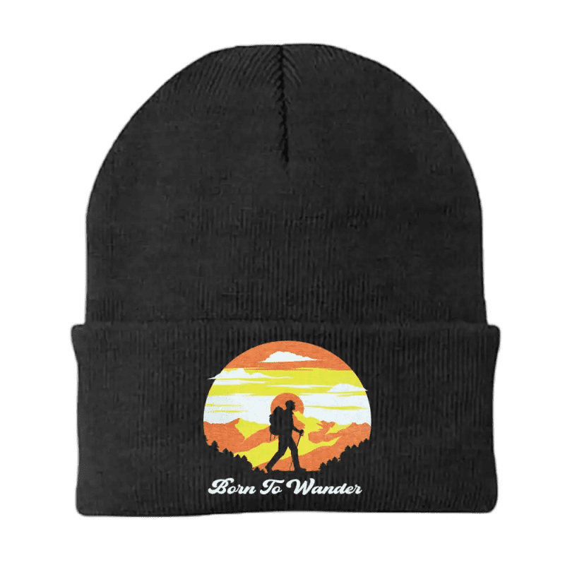 Born To Wander Embroidered Beanie