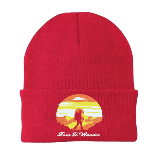 Born To Wander Embroidered Beanie