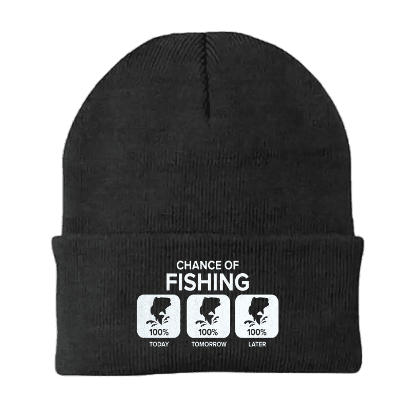 Chance of Fishing Embroidered Beanie