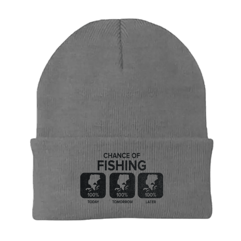 Chance of Fishing Embroidered Beanie