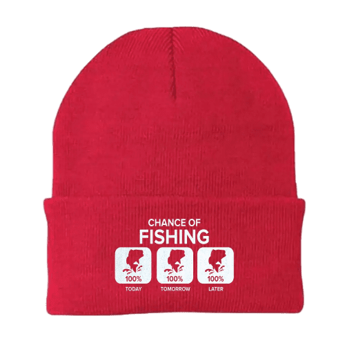 Chance of Fishing Embroidered Beanie