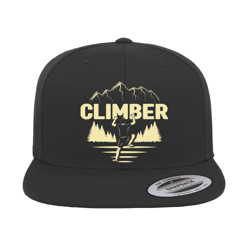 Climber Embroidered Flat Bill Cap