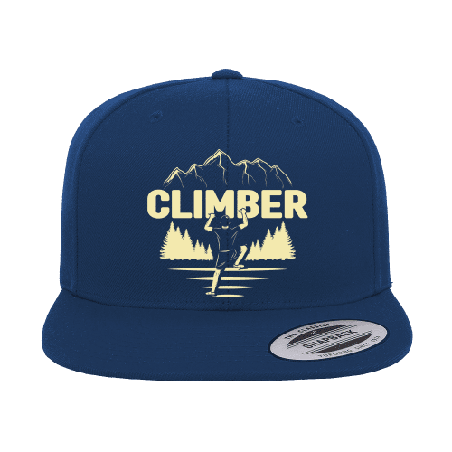 Climber Embroidered Flat Bill Cap