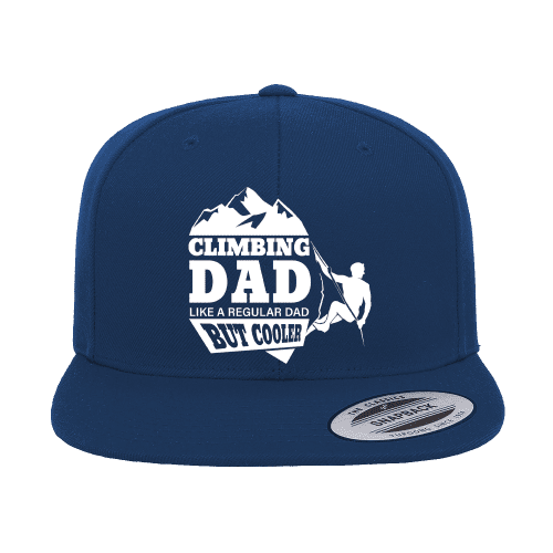 Climbing Dad Embroidered Flat Bill Cap