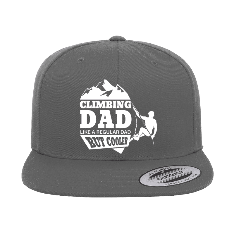 Climbing Dad Embroidered Flat Bill Cap