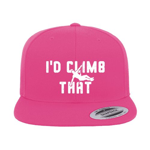 Climbing I'd Climb That Embroidered Flat Bill Cap