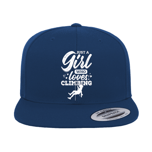 Climbing Just A Girl Who Loves Climbing Embroidered Flat Bill Cap