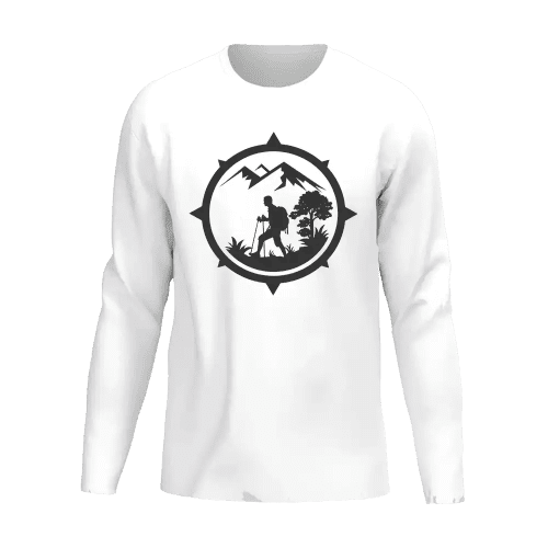 Hiking Mountain Compass Men Long Sleeve Shirt