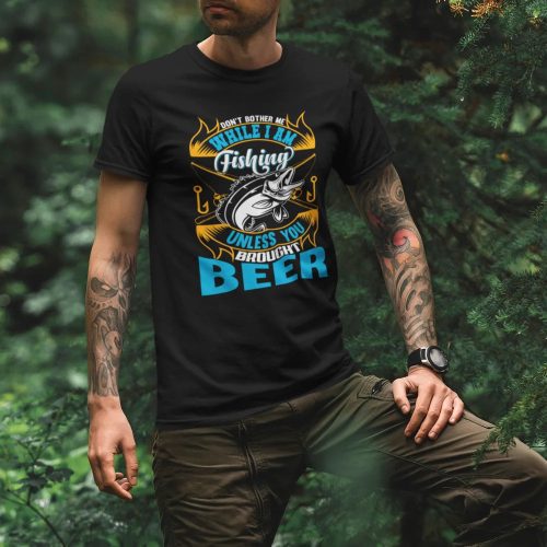 Don t bother me while i m fishing men t shirt black model