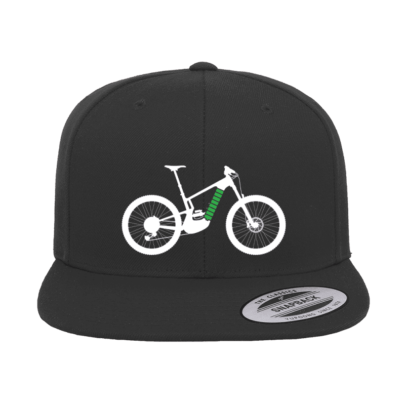 E Bike Embroidered Flat Bill Cap