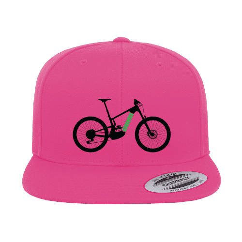 E Bike Embroidered Flat Bill Cap