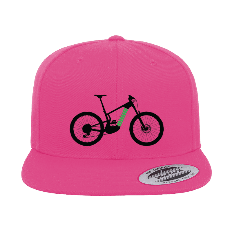 E Bike Embroidered Flat Bill Cap