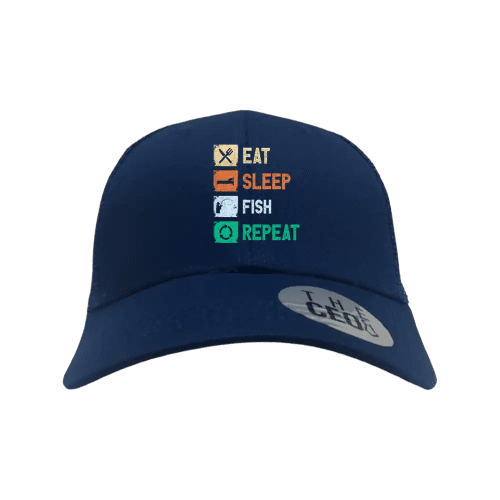 Eat Sleep Fishing Repeat Printed Trucker Hat