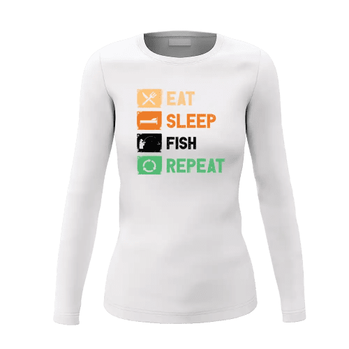 Eat Sleep Fishing Repeat Women Long Sleeve Shirt