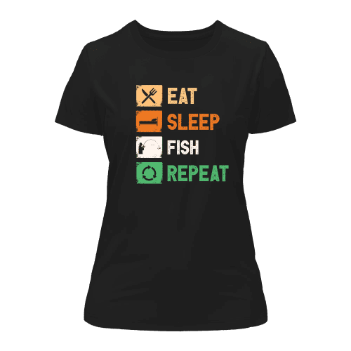 Eat Sleep Fishing Repeat T-Shirt for Women