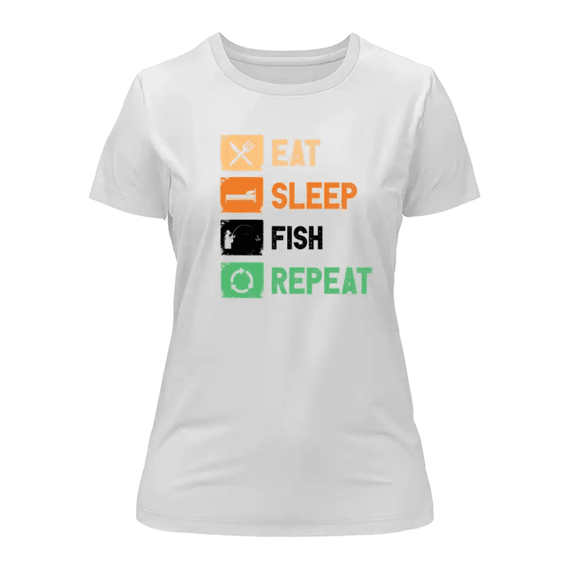 Eat Sleep Fishing Repeat T-Shirt for Women