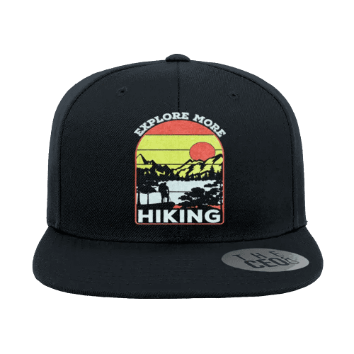 Explore More Hiking Embroidered Flat Bill Cap