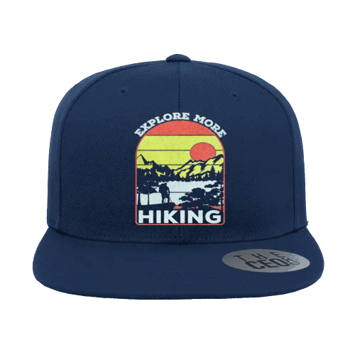 Explore More Hiking Embroidered Flat Bill Cap